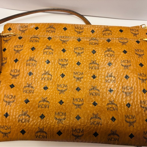 MCM Cognac Leather Logo Bag - Picture 8 of 17